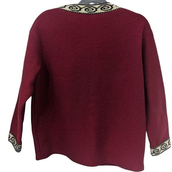 Vintage Nordic Zip Front 40s/50s Era Cardigan Sz L - Picture 2 of 14